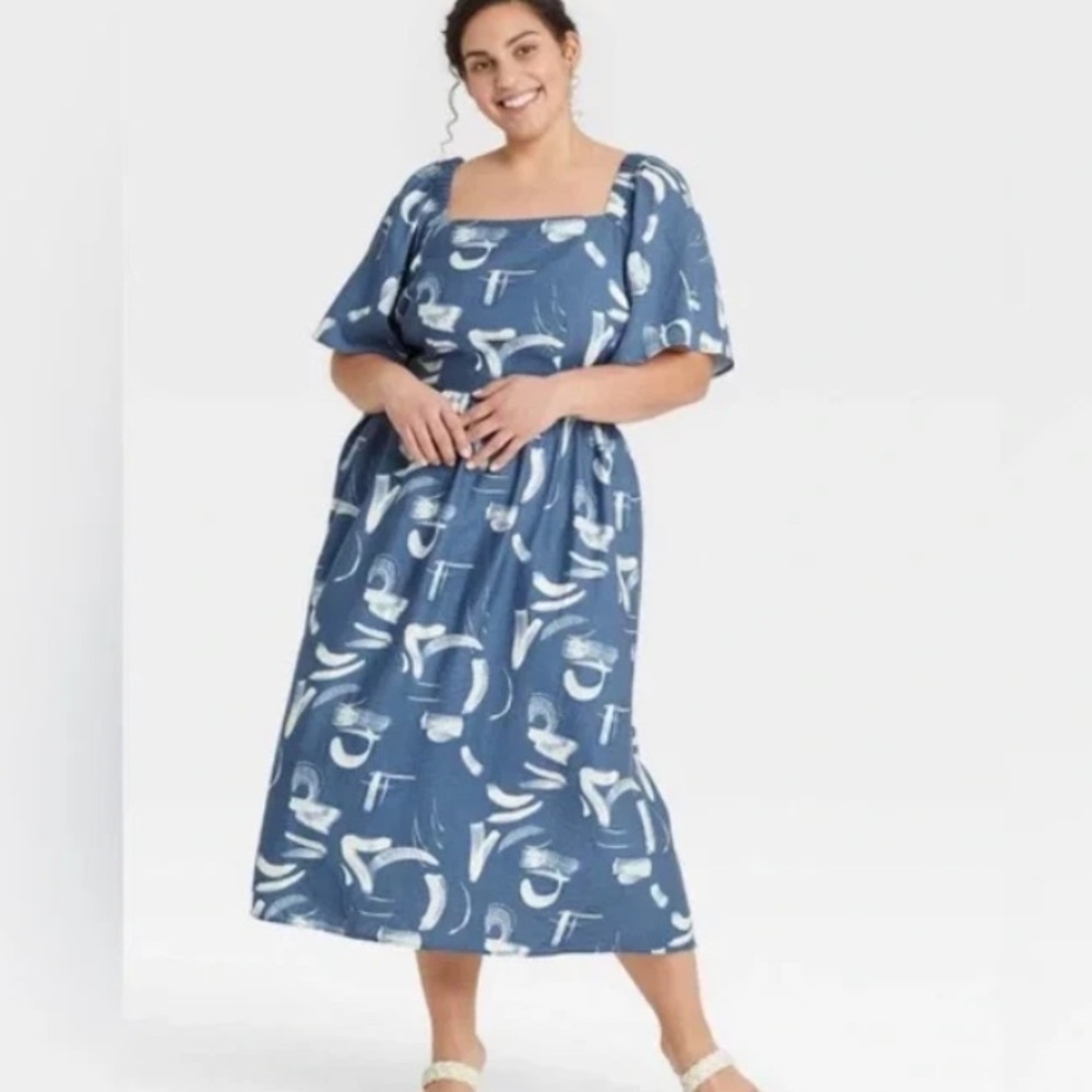 A New Day Women's Flutter Short Sleeve Tie-Back Dress